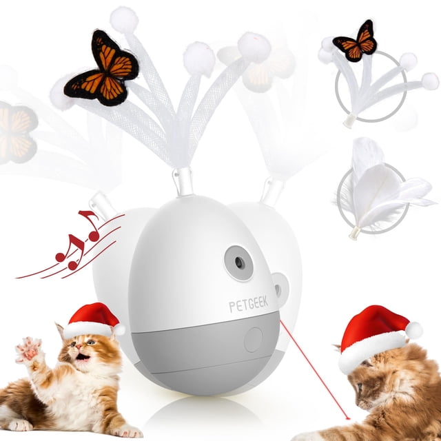 Puntero láser interactivo PETGEEK de juguete para gatos con Bird Squeaky