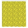 thumbnail image 3 of Ambesonne Botanical Shower Curtain, Modernistic Outline Roses, 69"Wx84"L, Yellow and Charcoal Grey, 3 of 3