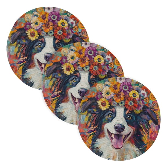 BZSMCE Mats for Pots,Pans Place Loving Dog Simple Style Pattern Pot Mats