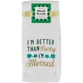 thumbnail image 5 of Serafina Home St. Patrick's Day Irish Hand Towels: Lucky and Blessed Shamrock Embroidery and Applique, 100% Cotton, White, 5 of 9