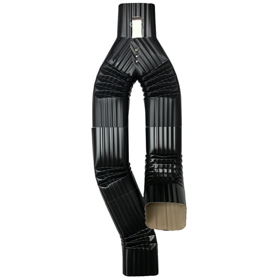 Inline Downspout Diverter for Rain Barrels (3X4, BLACK)