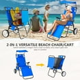 thumbnail image 3 of Lilypelle Beach Chair with Canopy Shade, Folding Beach Cart Chair w/Wheels, Outdoor Recliner Patio Lounge Chairs for Camp, Tailgates, Fishing - Support 400 LBS, 3 of 9
