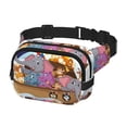 thumbnail image 2 of Fotbe Rainbow Animals on Noah's Ark Cangurera Cuadrada con Estampado de Doble Capa, Bolsa de Cintura Ajustable Mini para Hombres y Mujeres, 2 of 9