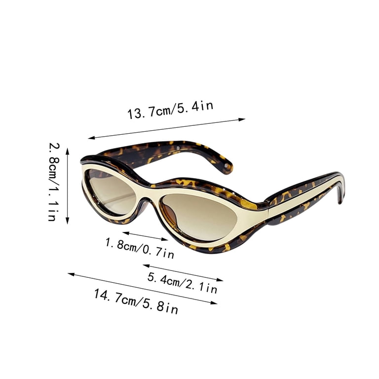 Cat Eye Sunglasses For Women Retro Oval Thick Frame  display picture 1