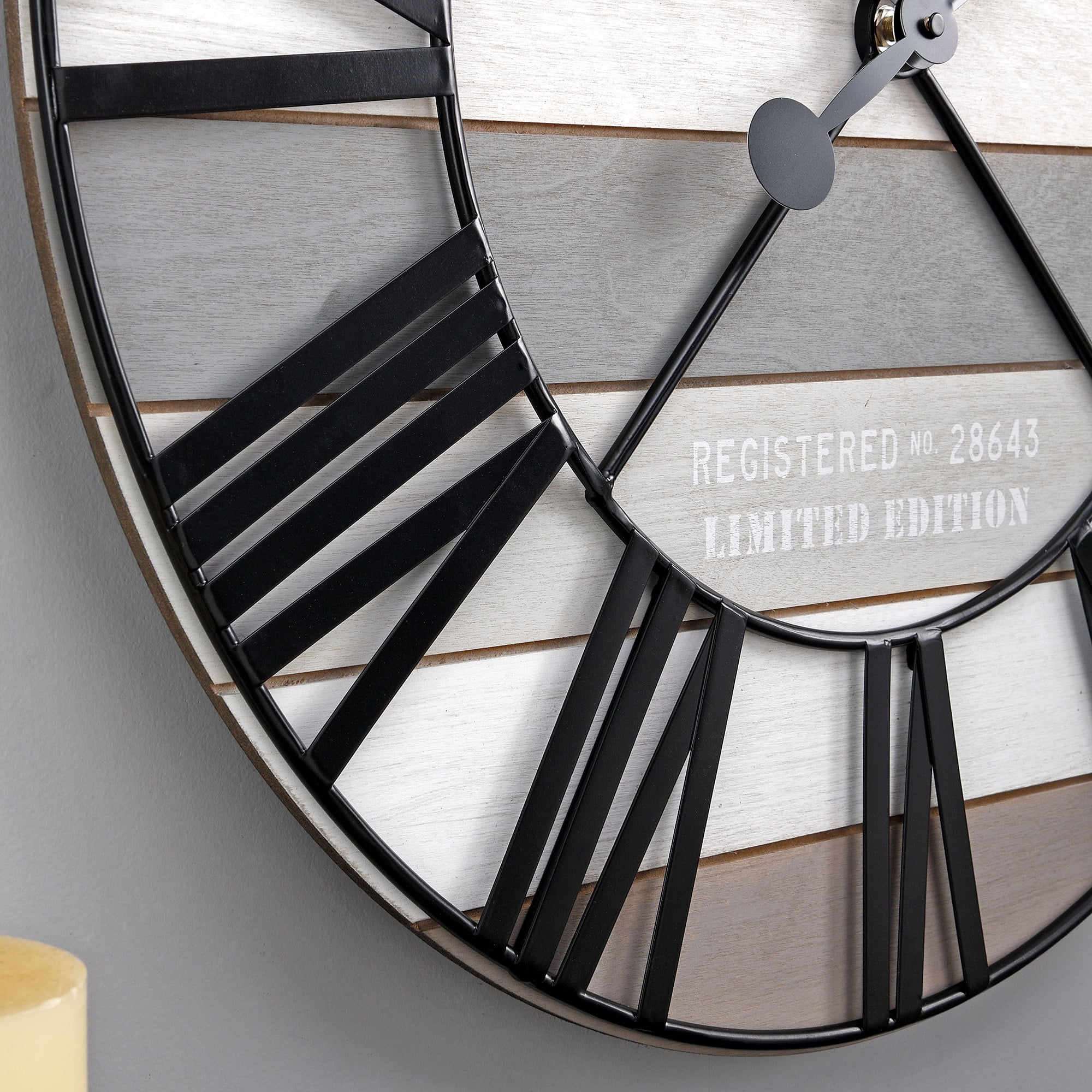 FirsTime & Co. White Maritime Planks Wall Clock, Farmhouse, Analog, 24 x 2 x 24 in