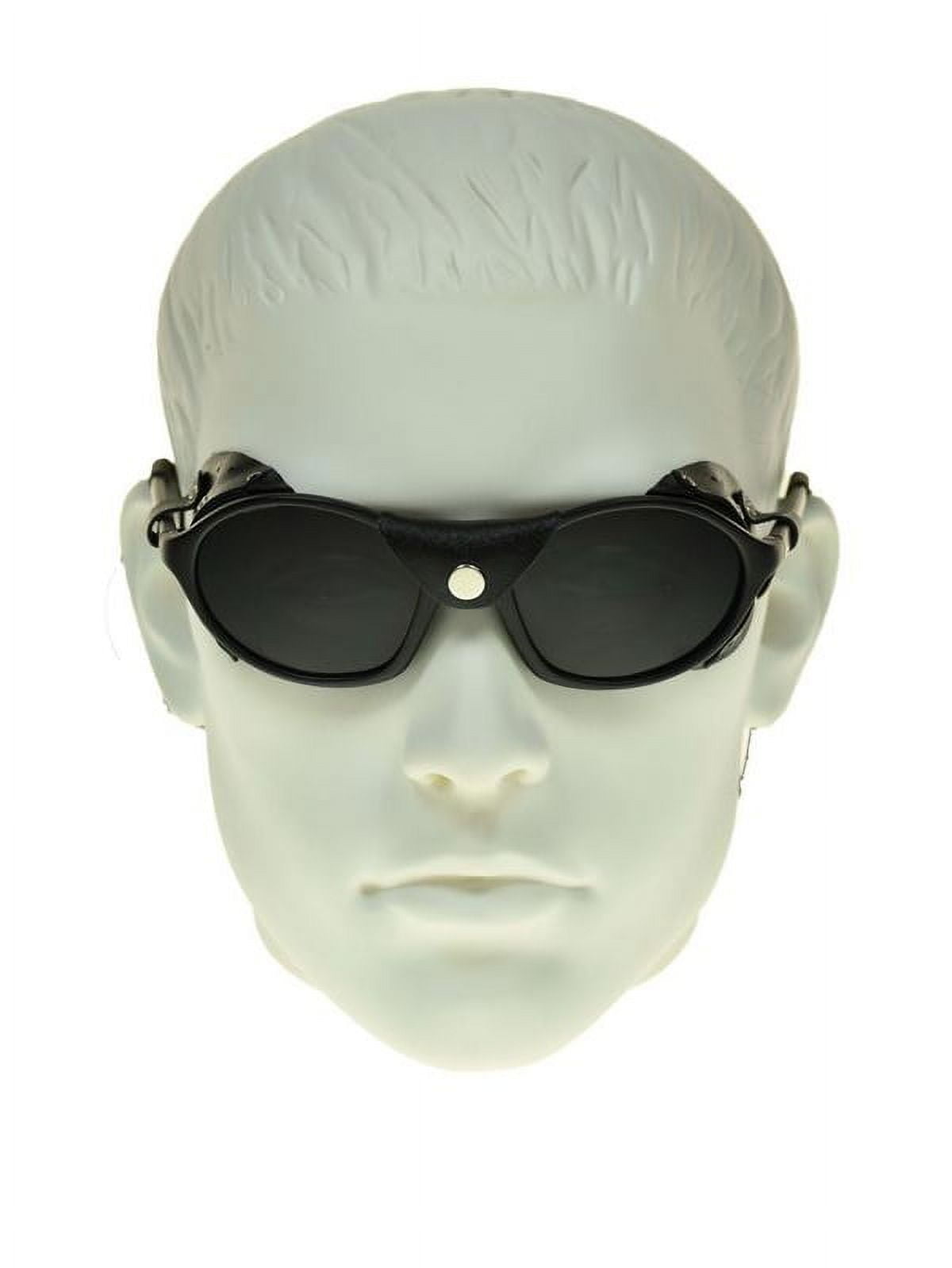 proSPORT Sunglasses Leather Sunglasses Glacier with Side Shield and String, Polarized Lens Unisex