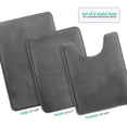thumbnail image 4 of Set of 3 Absorbent Memory Foam Bath Mat Bathroom Rugs, Machine Washable， Large 20"x32", Small 17"x24", Contour 24"x20" White, 4 of 6