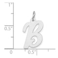 thumbnail image 3 of 14k White Gold Medium Script Initial B Charm, 3 of 4