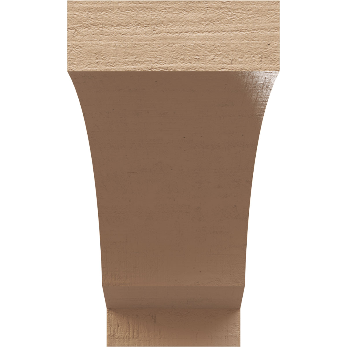 4"W x 12"D x 8"H Classic Moab Rough Cedar Woodgrain TimberThane Corbel, Primed Tan