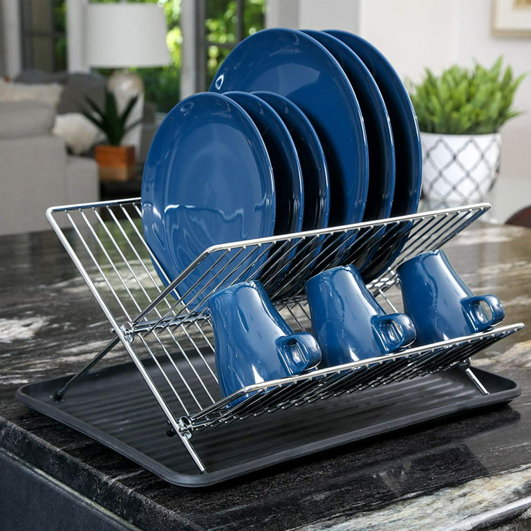 Smart Design Dish Drainer Rack with in Sink or Counter Drying