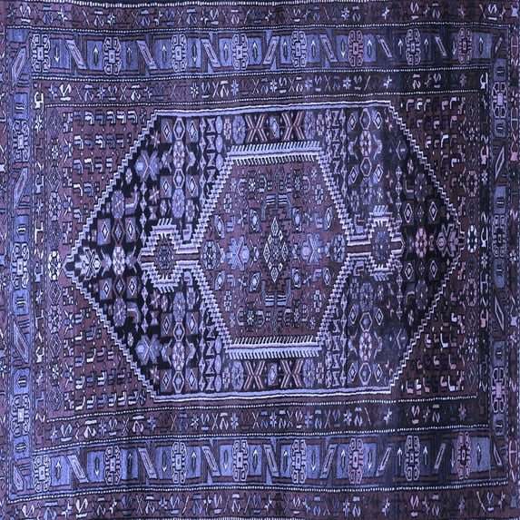 Ahgly Company Indoor Square Persian Blue Traditional Area Rugs, 6' Square