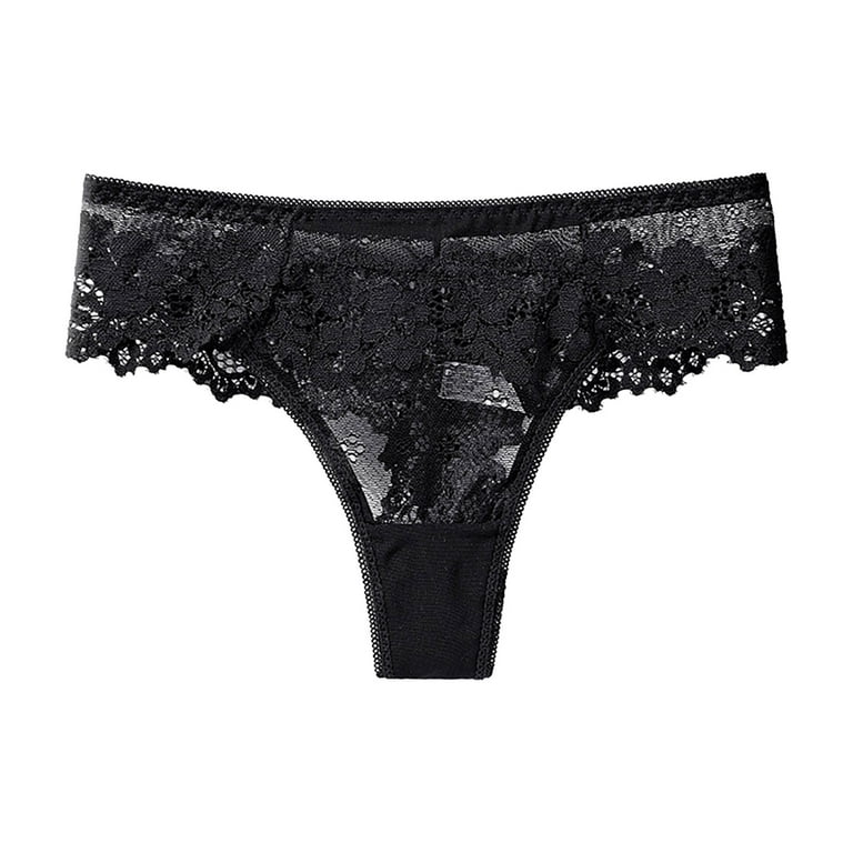 Womens Transparent Embroidery Low Waist Hollow Mesh Lace Womens Pure Desire  Thong Bonds Underwear Ladies 