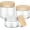 Clear-3 Pack-124oz, variant on TB-Small Glass Jars with Lids, 4 oz Glass Jars with Plastic Woodgrain Lids & Inner Liners, Reusable Travel Cosmetic Containers for Creams, Makeup, Lotion, Spice- 2 pack