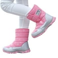 thumbnail image 3 of Povozer Girls Boys Snow Boots Winter Outdoor Waterproof Slip Resistant Shoes(Pink,11), 3 of 5