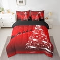 thumbnail image 2 of Feelyou Stars Xmas Tree Bedding Comforter Set 7 Pieces for Girl, Glitter Winter Snowflake Full Bedding Set, Fashion Western Festival Reversible Fitted Sheet Flat Sheet, Microfiber Bedroom Decor, 2 of 7