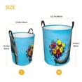 thumbnail image 5 of Bingfone Elephant Trunk Couple Flowers Waterproof Foldable Laundry Hamper Bucket With Handles For Storage Bin,Clothes Hamper (Small), 5 of 8