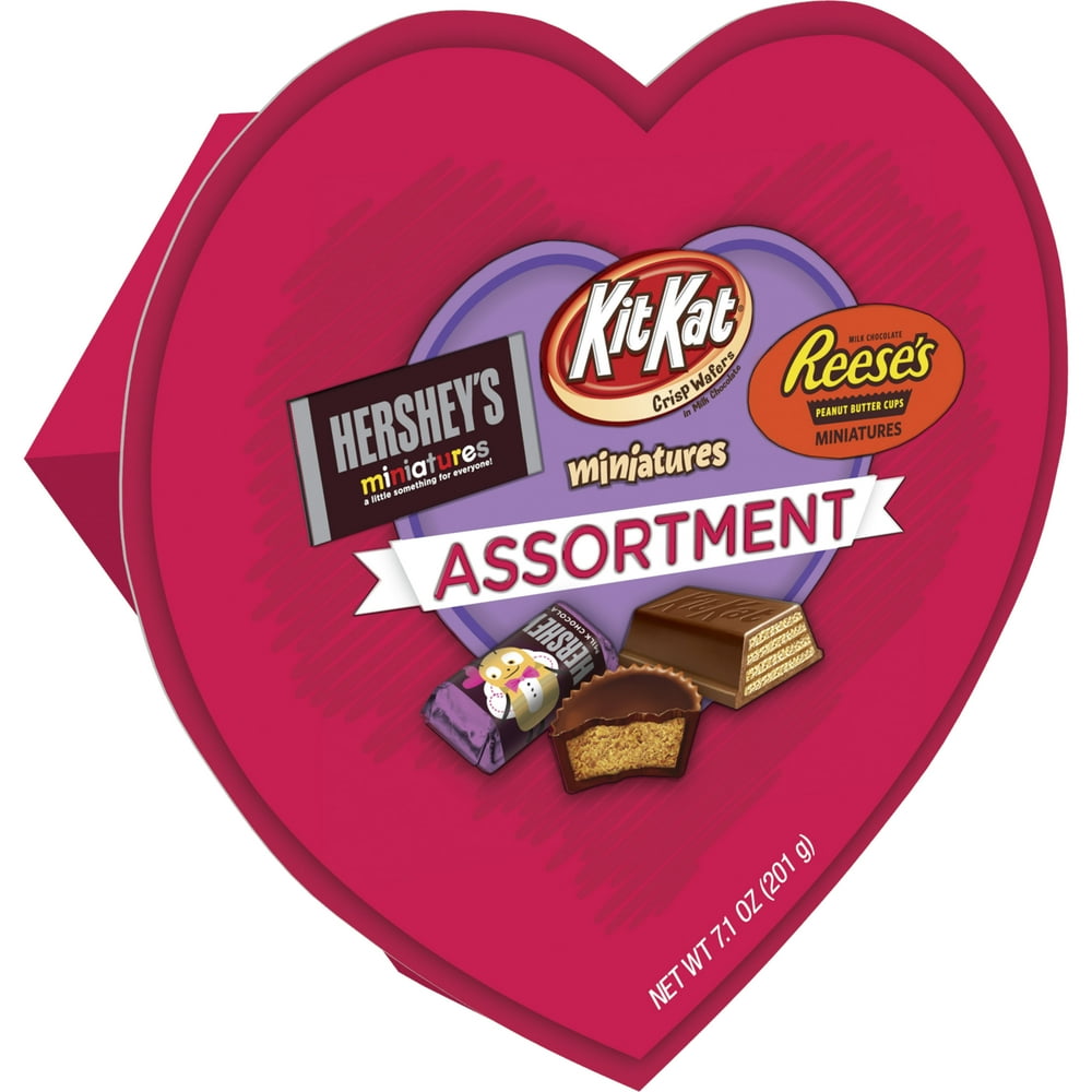 Hershey's Valentine's Assortment Candy Heart Box, 7.1 Oz.