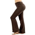 thumbnail image 4 of SNNROO Womens & Plus Stretch Cotton Fold-Over High Waist Bootcut Workout Flared Yoga Pants, 4 of 4