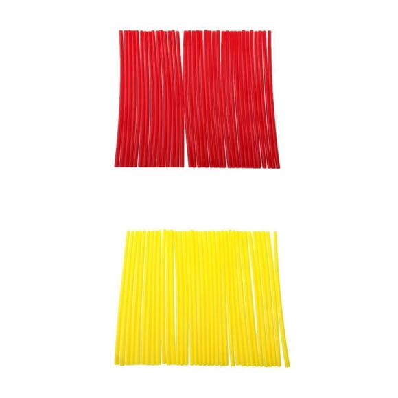 72pcs Llanta De Rueda De Motocross Universal Con Envoltura De Piel Amarilla + Kit
