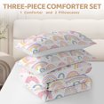thumbnail image 3 of Sleepwish Kids Comforter Set, 3-Piece Pink Rainbow Bedding Sets for Girls Full, 3 of 7