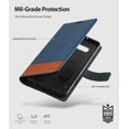 thumbnail image 3 of Galaxy S10 Case, Ringke [WALLET] Premium PU Leather with Magnet Clasp Lightweight Durable Flip Kickstand - Navy & Brown, 3 of 6