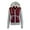 Gray-Maroon, variant on Women Two Color Lightweight Block Pocket Zip Up Hoodie Jacket
