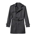thumbnail image 2 of Sherrylily Men Trench Coat Double Breasted Belted Windbreaker Long Jacket Casual Windproof Overcoat, 2 of 3