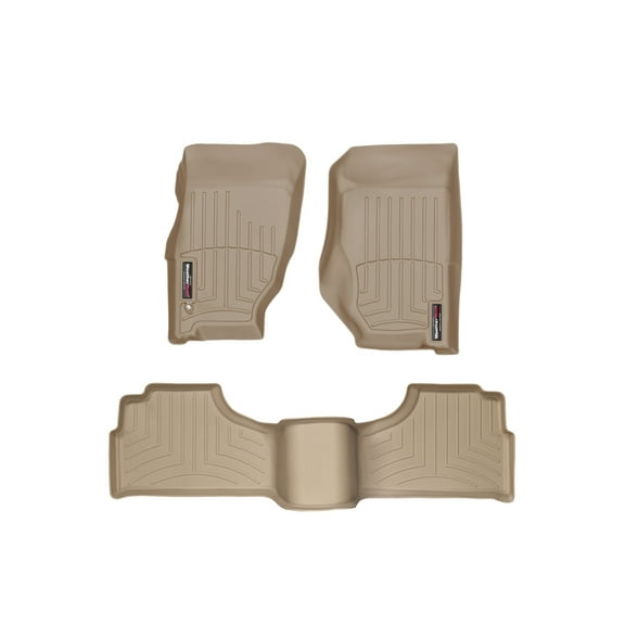 WeatherTech Custom Fit FloorLiners compatible with 2002-2007 Jeep Liberty - 1st & 2nd Row, Tan