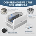 thumbnail image 4 of Caja de arena para gatos Prodigen de acero inoxidable con tapa de 19,6 litros, 4 of 8