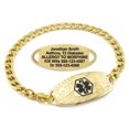 thumbnail image 1 of MedicEngraved Yellow Gold Stainless Steel Custom Medical Alert Bracelet - 5mm Curb Link, 1 of 7