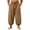 Brown #3, variant on WULMLEO Mens Harem Pants Casual Elastic Waist Drawstring Baggy Hippie Trousers Cotton Linen Boho Yoga Beach Pants Khaki XL