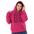 thumbnail image 3 of Redeemed Cross Christian Faith Unisex Plus Fleece Graphic Hoodie Brisco Brands 4X, 3 of 5