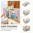 thumbnail image 2 of Yayeee Collapsible Cube Storage Bin with Lid Fabric Closet Decorative Basket with Handles, Pink Seaside Boat, 2 of 7