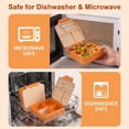 thumbnail image 4 of M Buder 1700ML Bento Box for Kids, Leak-Proof Child Lunch Box with 3 or 4 Compartments, 350 ml Insulated Food Jar, Fork, Spoon, Orange, 4 of 10
