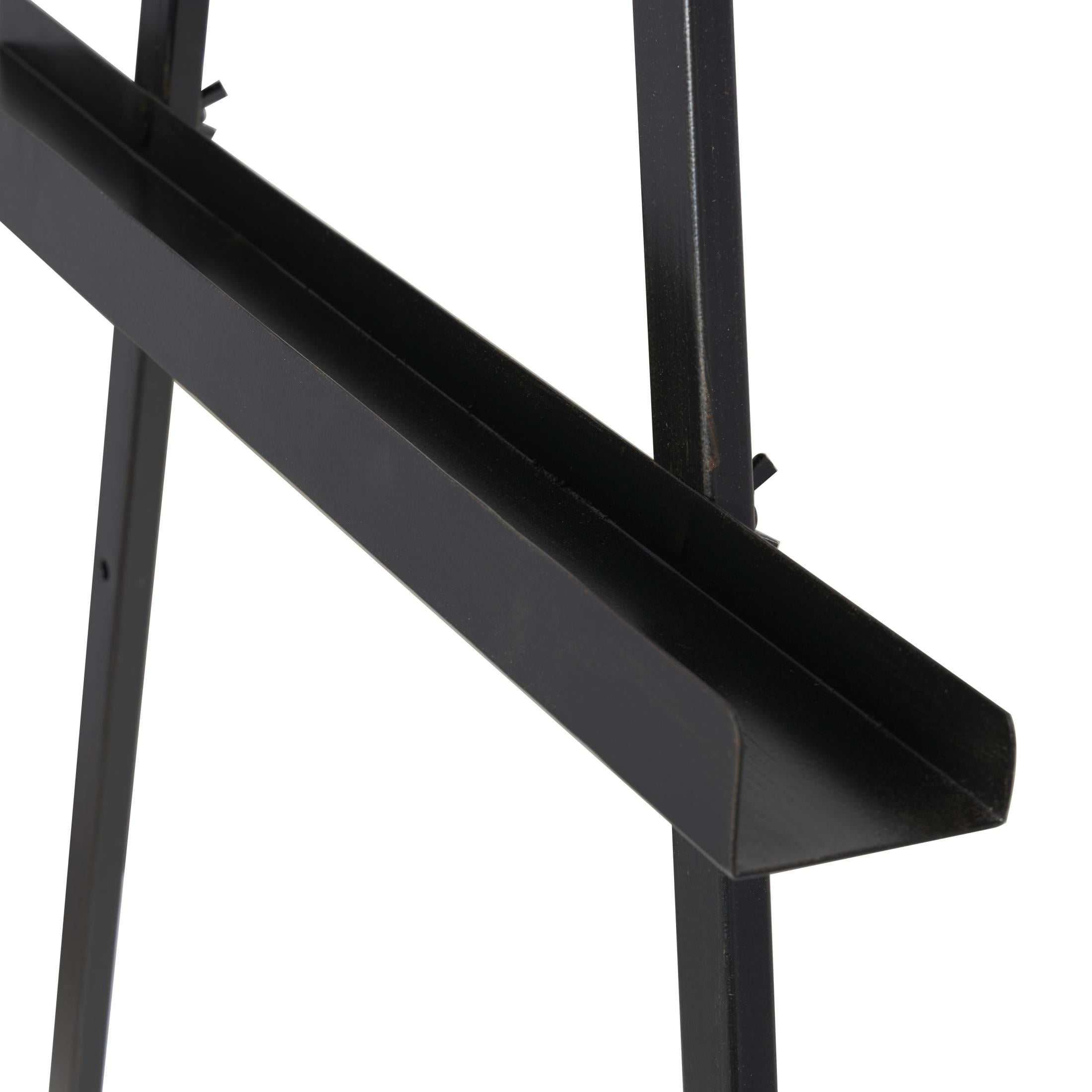 DecMode 22" x 67" Black Metal Tall Adjustable Floor 2 Tier Easel, 1-Piece