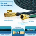 thumbnail image 2 of Boyau d'Arrosage Extensible 100 Pi, Boyau d'Eau Léger avec Buse à 10 Fonctions et Raccords en Laiton Massif 3/4 Pouces, Rétractable et Rabattable Sans Pli, 2 of 9