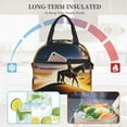 thumbnail image 4 of Uemuo Azure Sky Western Desert Cowboy Printed Lunch Bag Lunch Box Reusable Insulated Lunch Tote Bag, Leakproof Thermal Cooler Sack Food Handbags Case High Capacity, 4 of 5
