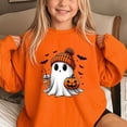 thumbnail image 4 of OGLCCG Halloween Sweatshirt for Girl Ghost Pumpkin Prints Cute Crewneck Long Sleeve Tops Festival Pullover Tops,Size 3, 4 of 6