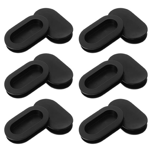 NICEXMAS 12Pcs Bank Rubber Stopper Replacement Oval Plug Durable PVC Bottom Seal Black