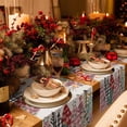 thumbnail image 6 of Christmas Tree Dresser Scarf Farmhouse, Dining Table Decorations for Wedding/Parties, Xmas Trees Snowflake Winter Table Runner 108 Inches Long for Kitchen Dining, 13 x 108 In, 6 of 9