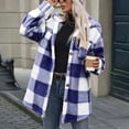 thumbnail image 5 of LUVDA Plaid Sherpa Jacket for Women Fleece Lined Buffalo Check Button Up Shacket Warm Winter Thick Coat, 5 of 9