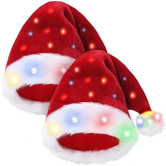 Plush Light Up Funny Christmas Hat For Adult or Kids