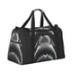 thumbnail image 2 of Balery Black And White Shark Bolsa de Gimnasio para Mujeres, Bolsa de Viaje con Bolsillo Húmedo, Bolsa de Fin de Semana para Mujeres, Bolsa de Viaje Resistente al Agua, 2 of 7