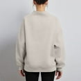 thumbnail image 4 of Mock Neck Sweatshirt Women Oversized Pullover Sweatshirts No Hood Plain Long Sleeve Turtleneck Tops Fall Winter Clothes Khaki 2XL, 4 of 5
