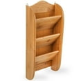 Home Intuition Wall Mount Bamboo Mail Letter Holder Organizer Rack, 3