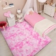 thumbnail image 4 of TWINNIS Abstract Shag Rug For Bedroom,Dyeing Fluffy Carpets for Kids,5'x8',Pink, 4 of 7