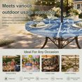 thumbnail image 6 of Round Outdoor Tablecloth with Umbrella Hole and Zipper, Navy Blue Coastal Tablecloth with Elastic Waterproof, Nautical Coral Starfish Shell Octopus Sea Patio Table Covers for 31" - 35" Pool Tables, 6 of 9