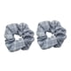 thumbnail image 4 of 2pz Scrunchies de Tela para Cabello Hair Banda Elástica Goma Boho para Cabello Ponytail Joyería de Fiestas Cumpleaños gris Yinane Goma para el pelo estilo cuadros, 4 of 6