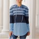 thumbnail image 3 of Gibobby Blusa Mujer Top informal con capucha de manga larga con estampado de colores a cuadros y para mujer（Azul， S), 3 of 4
