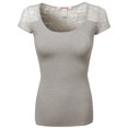 thumbnail image 1 of FashionOutfit Women's Lace Shoulder Short Sleeves Tops, 1 of 3